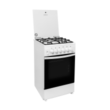 Кухонна плита Greta 1470-ГЭ-09А біла (чавунні решітки)